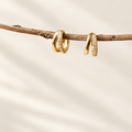Petite 9mm Gold CZ Huggie Earrings
