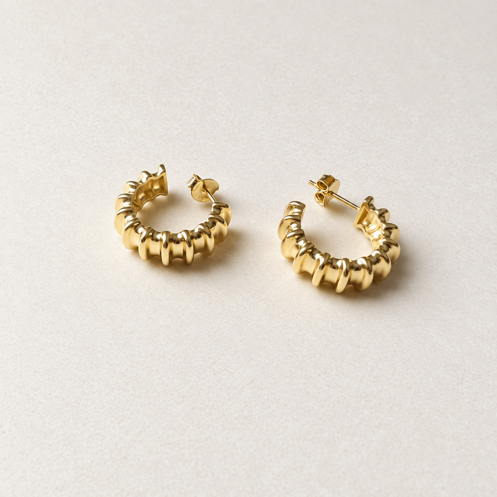 Ridged Hoop Earrings