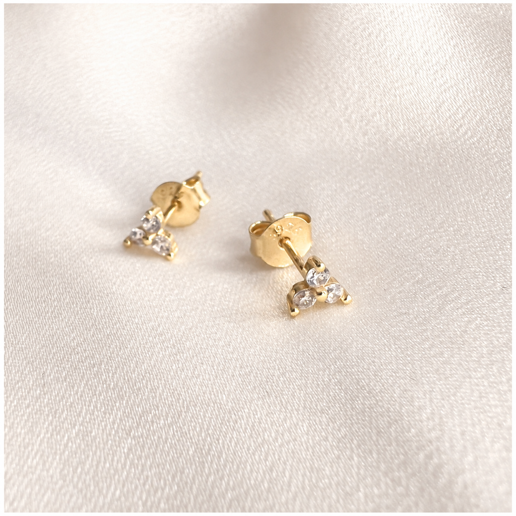 Petite CZ Cluster Stud Earrings