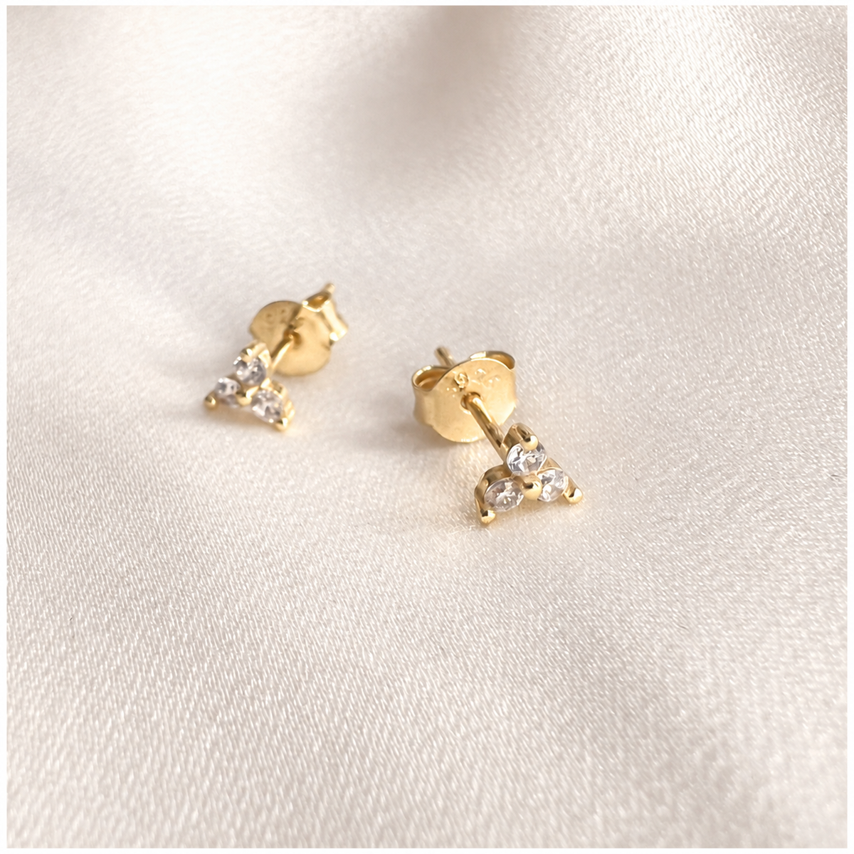 Petite CZ Cluster Stud Earrings