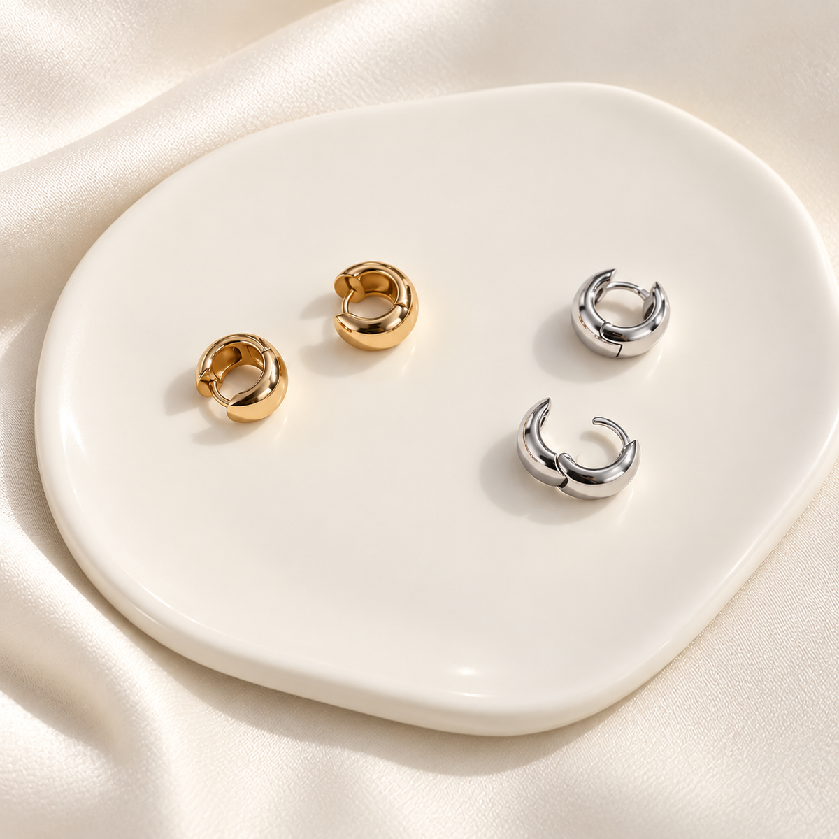 Chunky Bold Huggie Hoops
