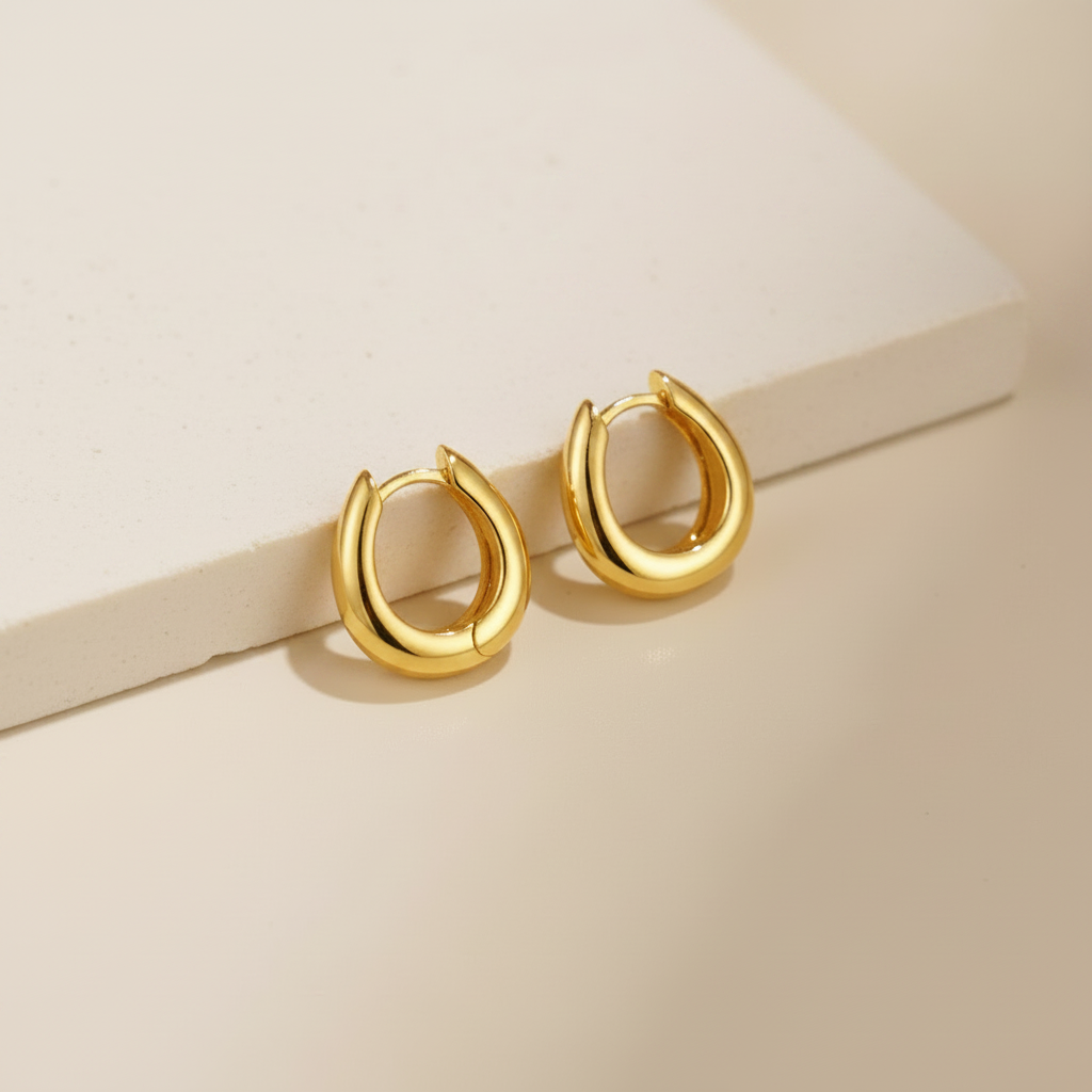 Tapered Huggie Hoops