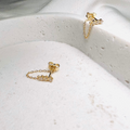 CZ Bar Chain Stud Earrings