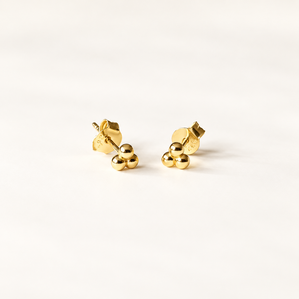 Gold Bead Cluster Stud Earrings
