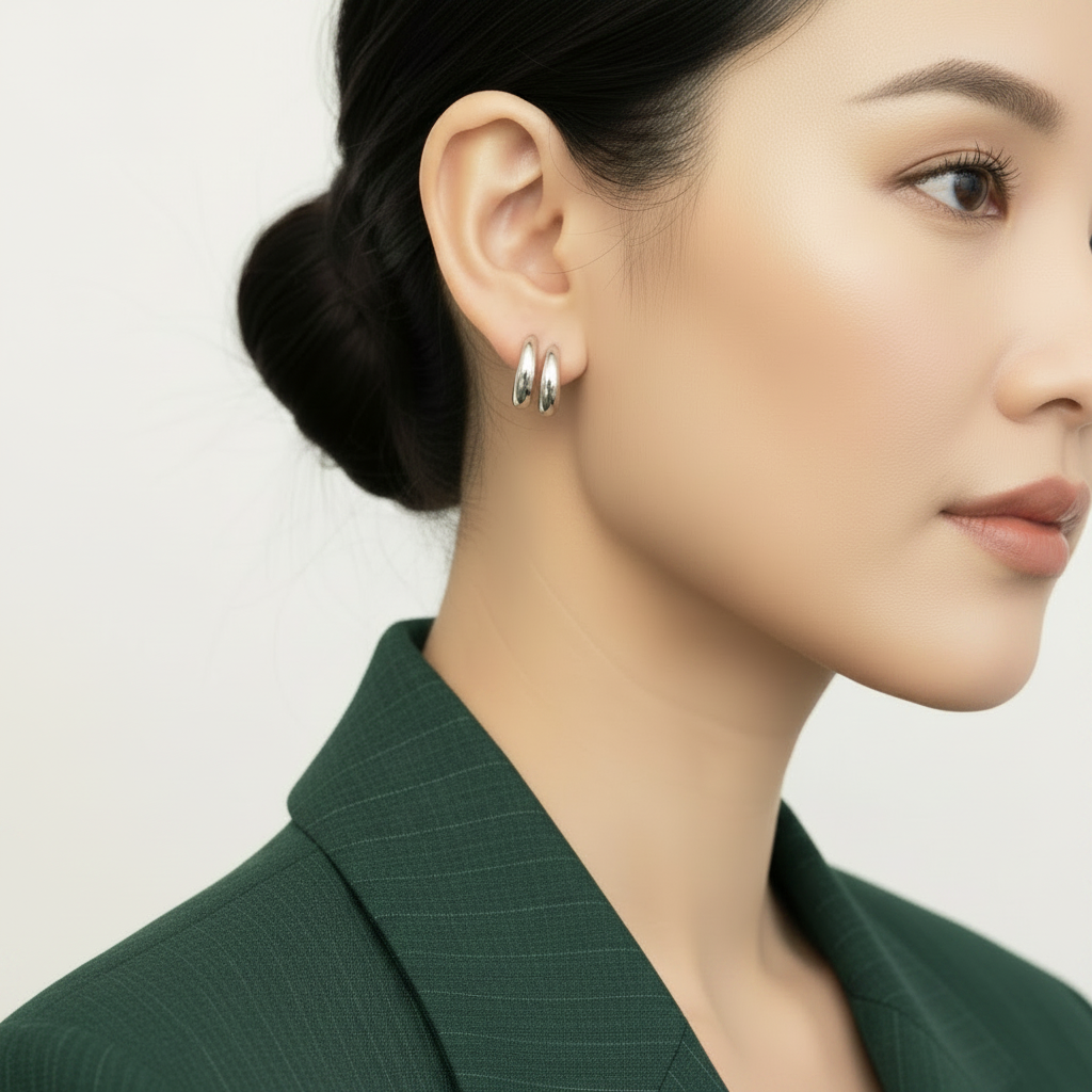 Tapered Huggie Hoops