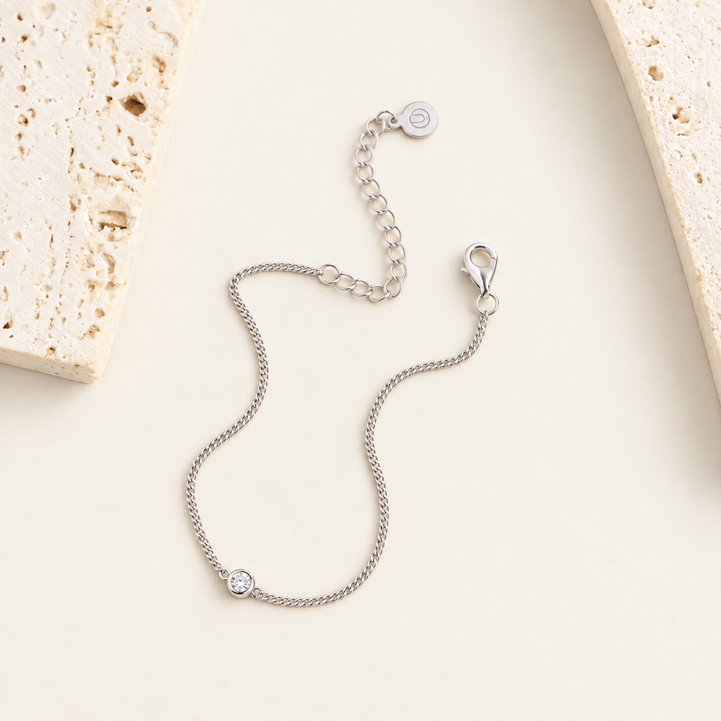 Solitaire CZ Chain Bracelet