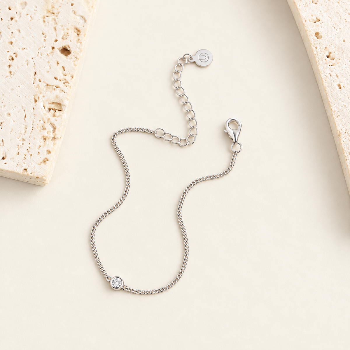 Solitaire CZ Chain Bracelet